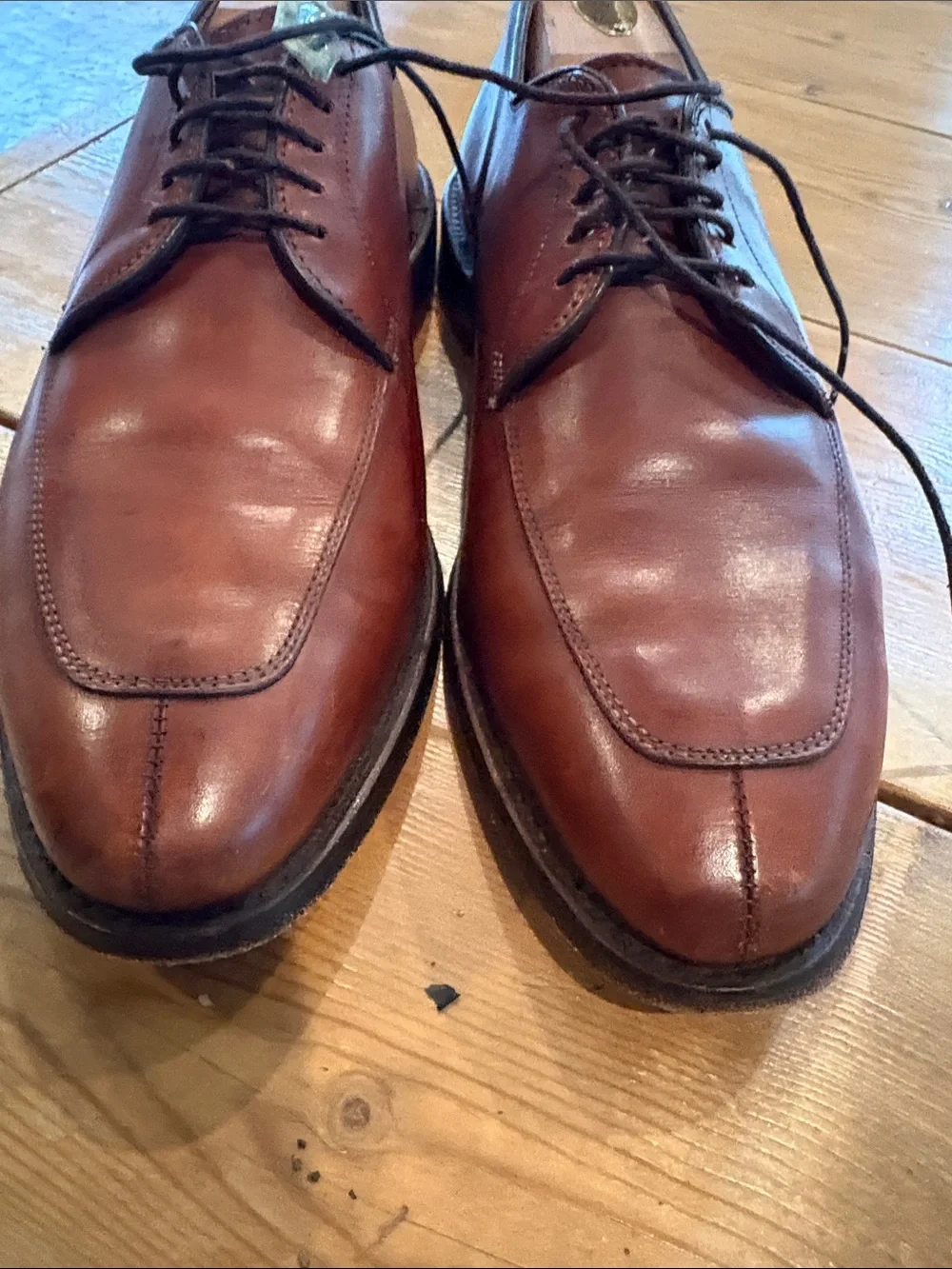 Allen Edmonds Delray 9.5 Brown Leather Lace-Up Dress Shoes